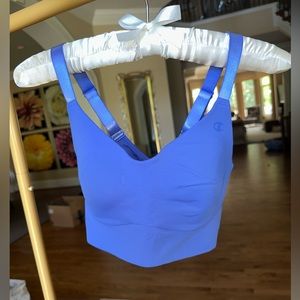 Champion strappy sports bra in deep periwinkle